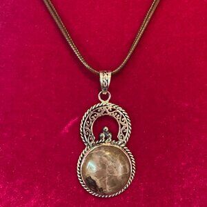 .925 Silver "Brown Jasper" Necklace